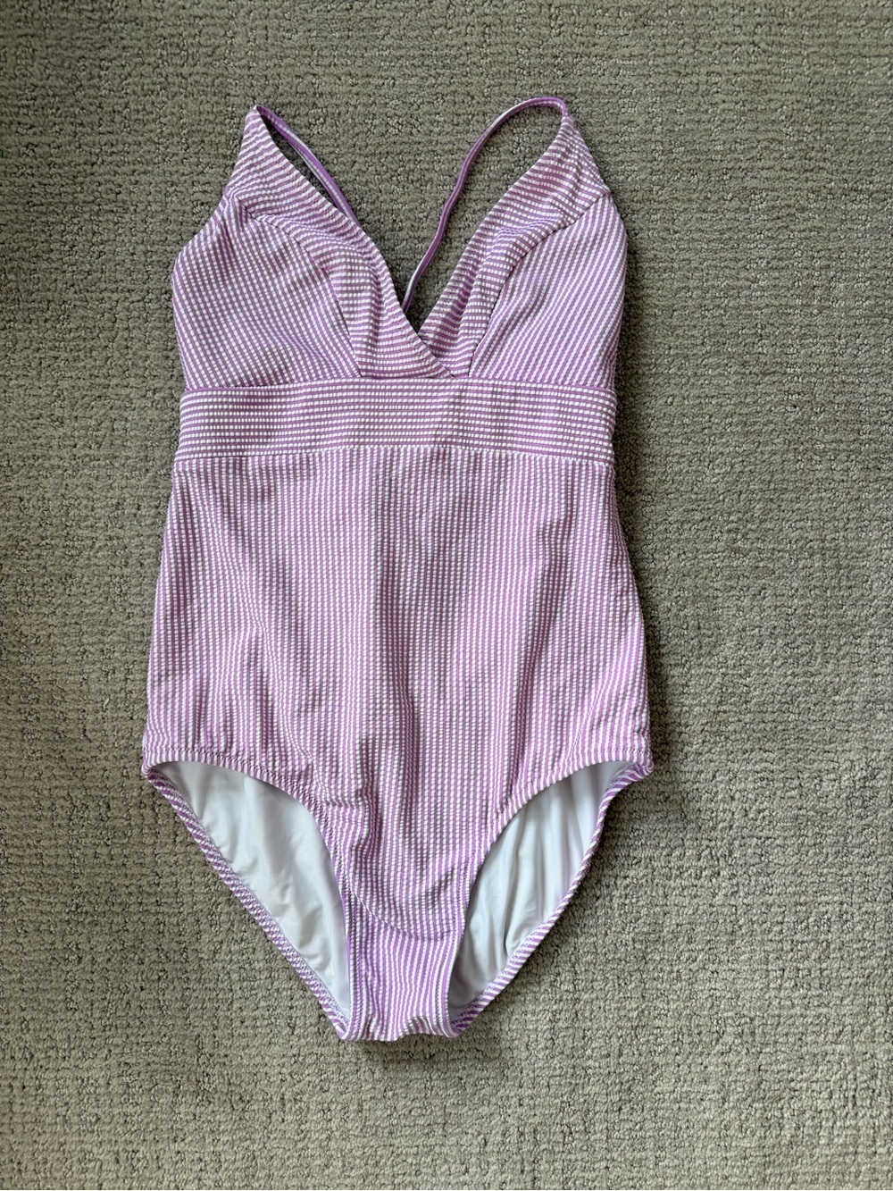 Vineyard Vines Purple Striped One-Piece Swimsuit